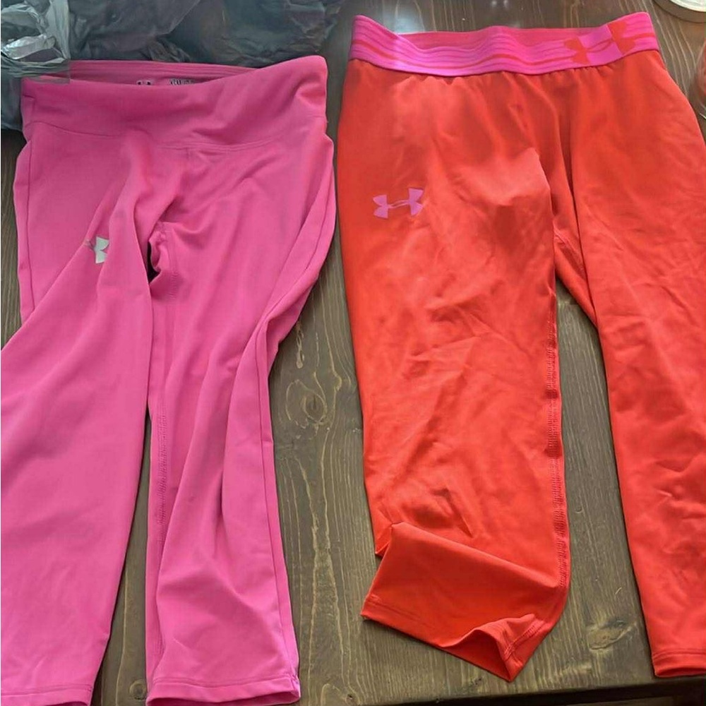 Under Armour Youth Pink and Orange Leggings